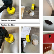 Packaging of the 3-piece door lock installation kit