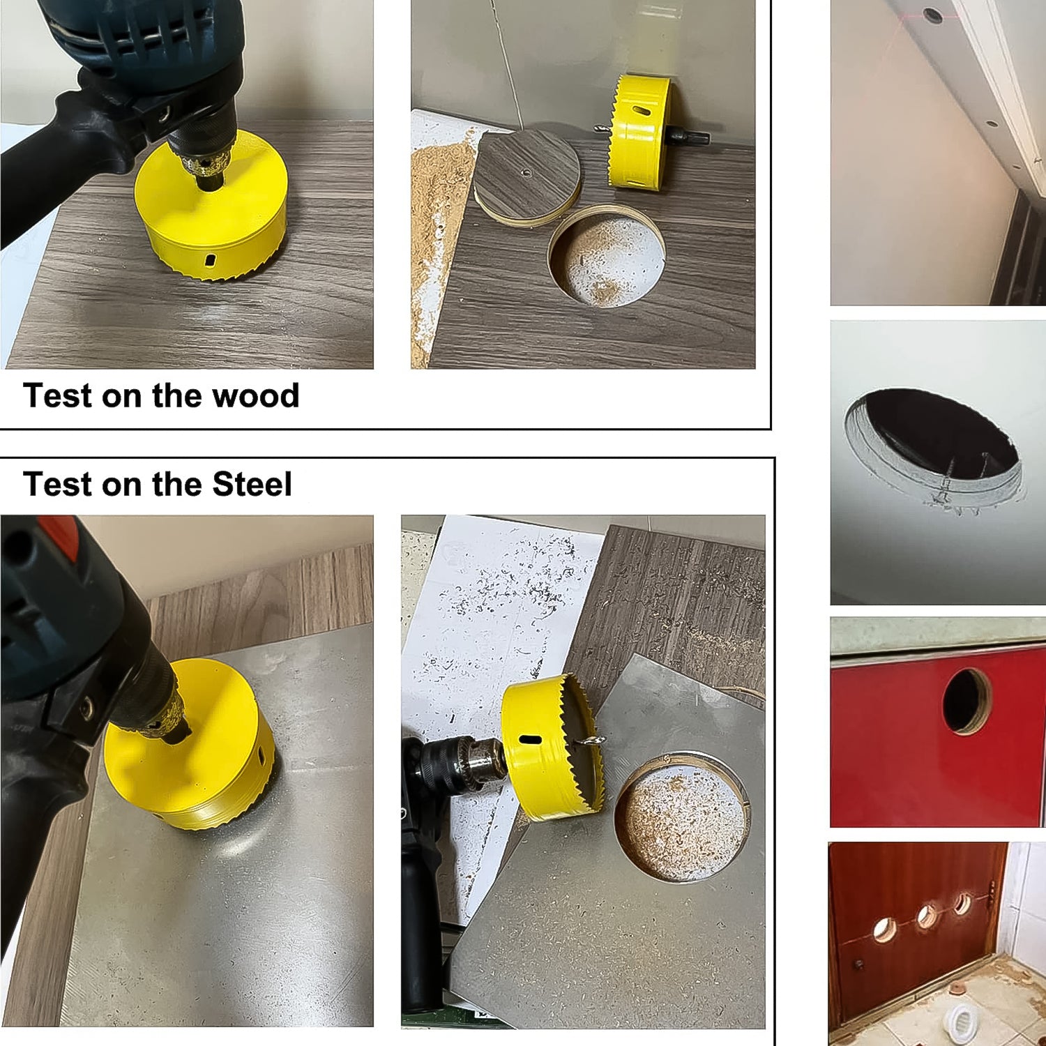 Packaging of the 3-piece door lock installation kit