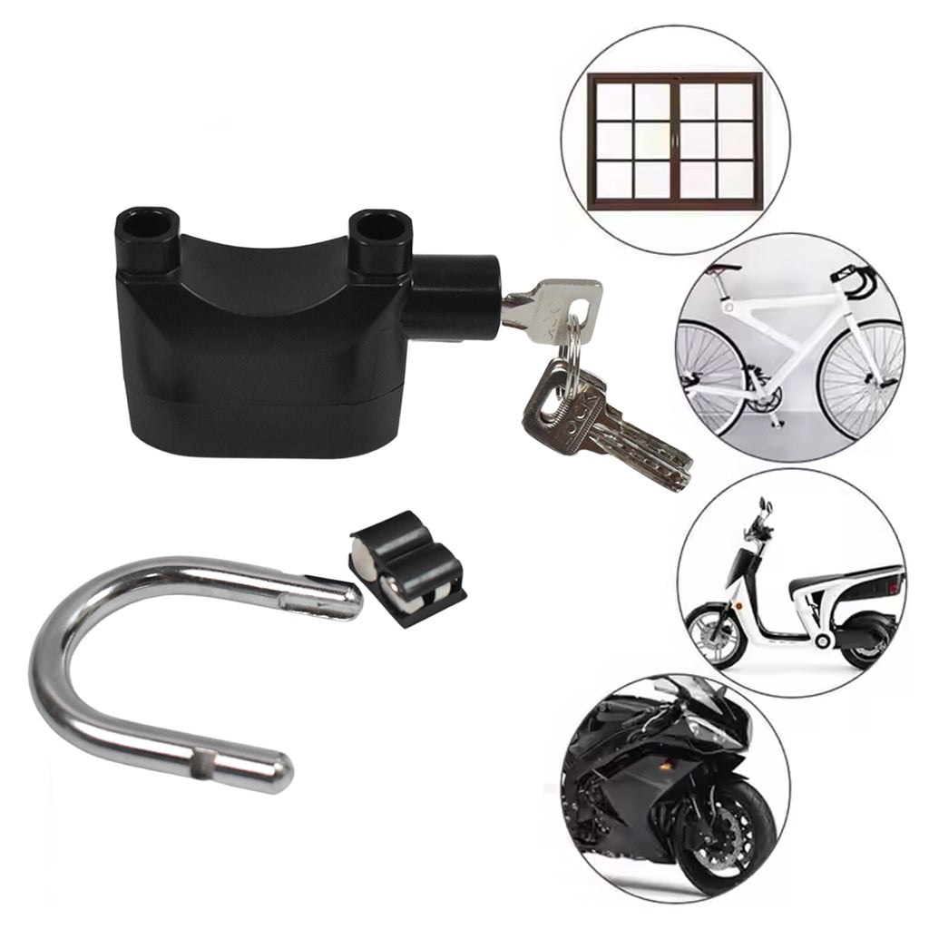 Close-up of siren alarm padlock locking mechanism
