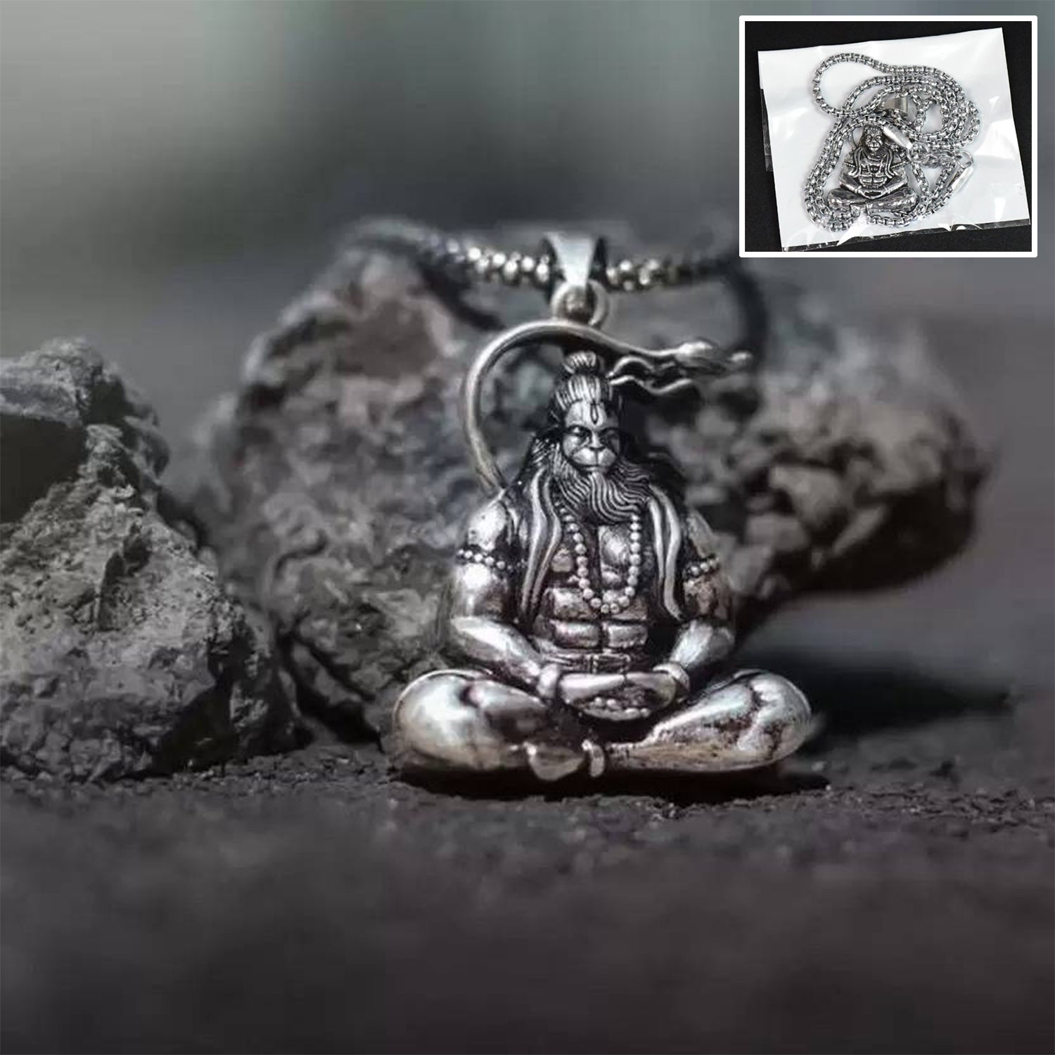Hanuman Ji Pendant Necklace – Religious Jewellery for Men & Women