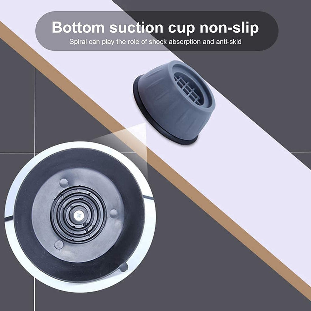 Anti-Vibration Pads with Suction Cup Feet – Shock Absorbing Feet for Washing Machines & Appliances