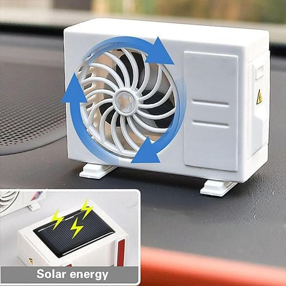 Solar car air freshener attached to car AC vent