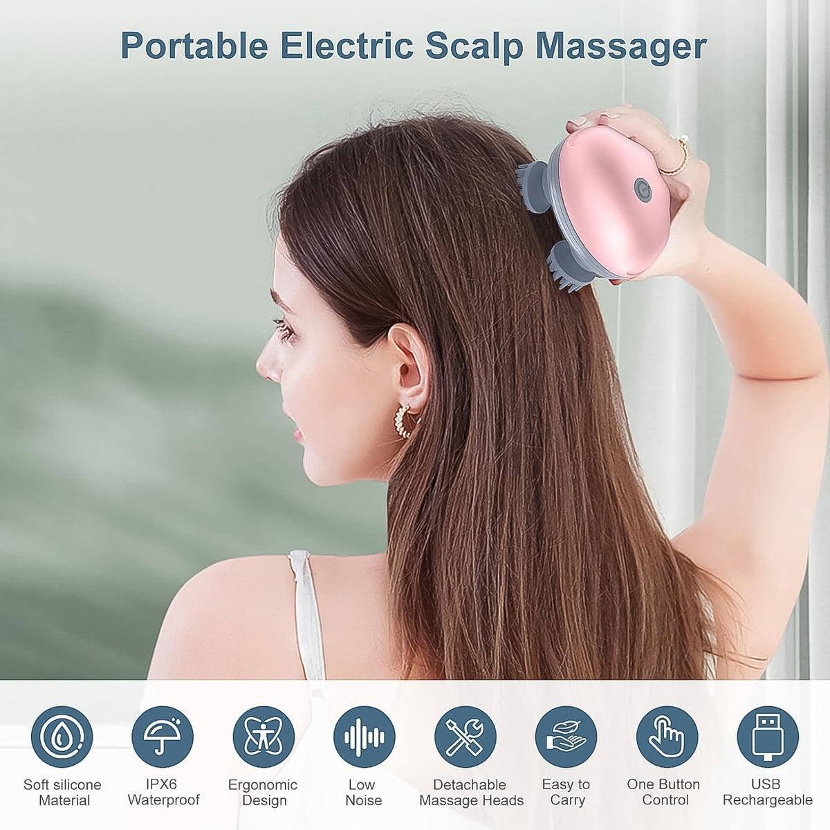 Massager heads detached for cleaning and versatility