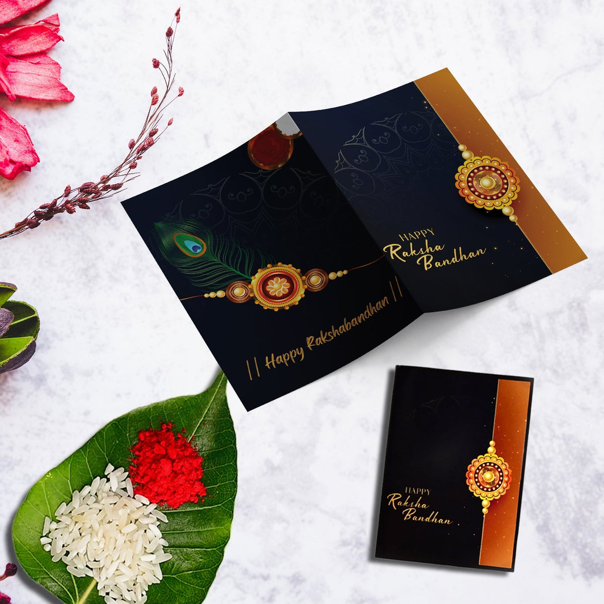 Elegant Silver Rakhi Combo Gift Set For Brother  With Choco Magic Coated Nuts Roli-chawal Coin  Raksha Bandhan Card
