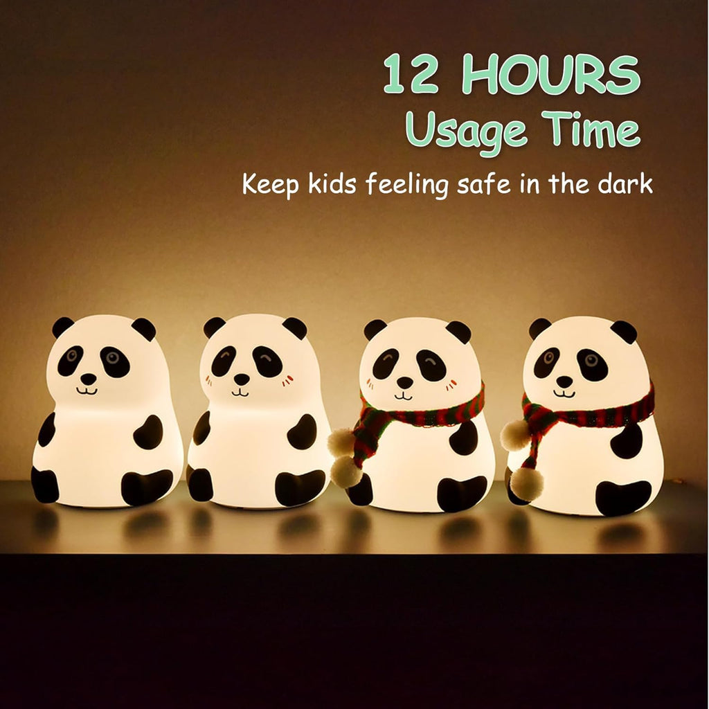 Panda 7-Color LED Silicone Touch Lamp – Cute Night Light for Bedroom & Kids Room