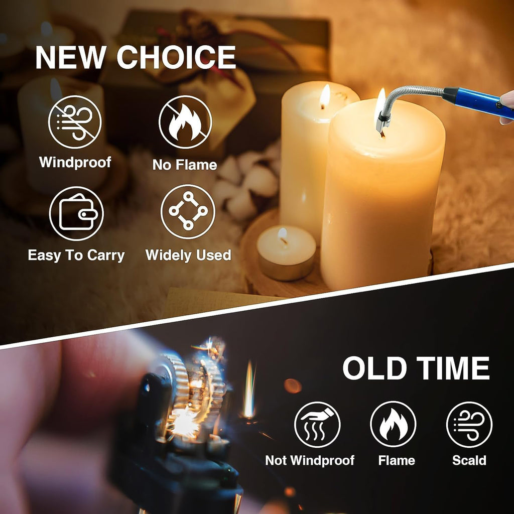 Durable metal electric arc lighter displaying power indicator lights