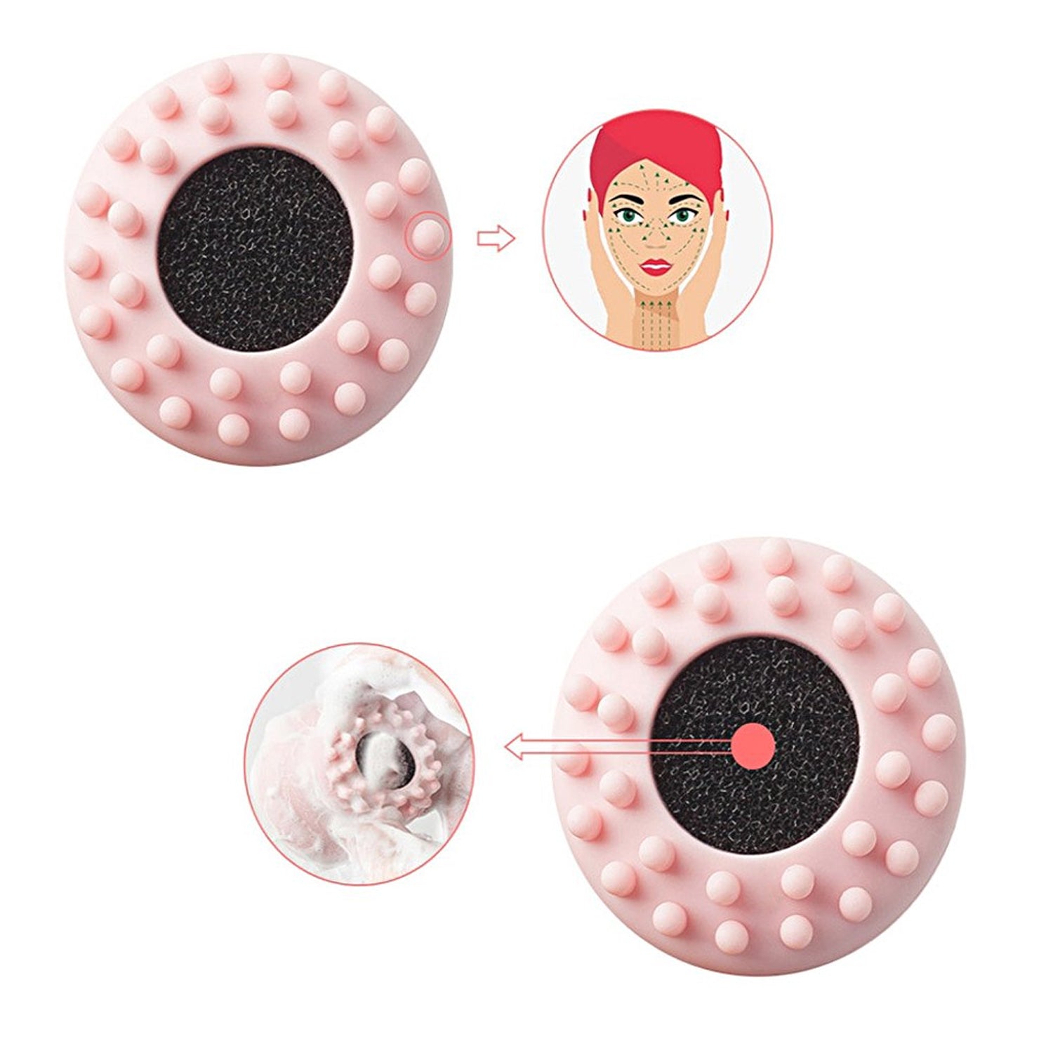 Octopus shape silicone massager for face cleansing