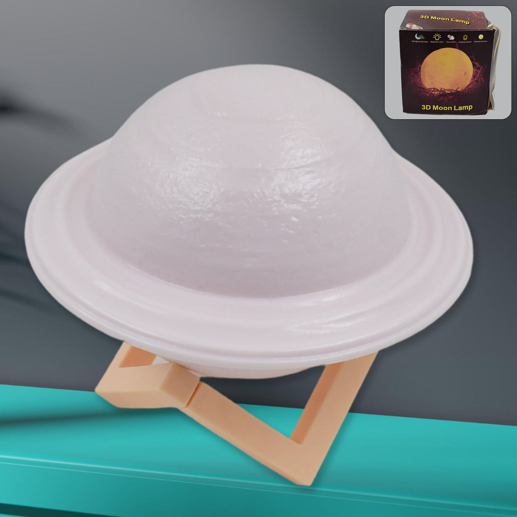 Close-up of 3D Saturn Lamp with detailed texture