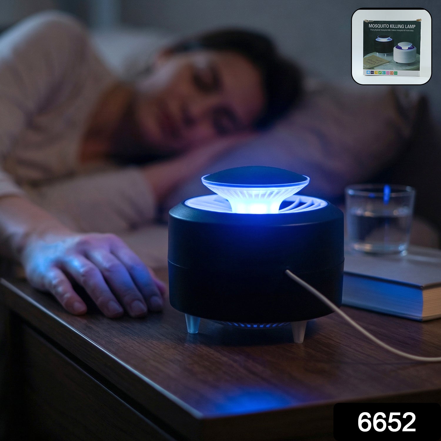 Electric Mosquito Killer Lamp front view with USB cable