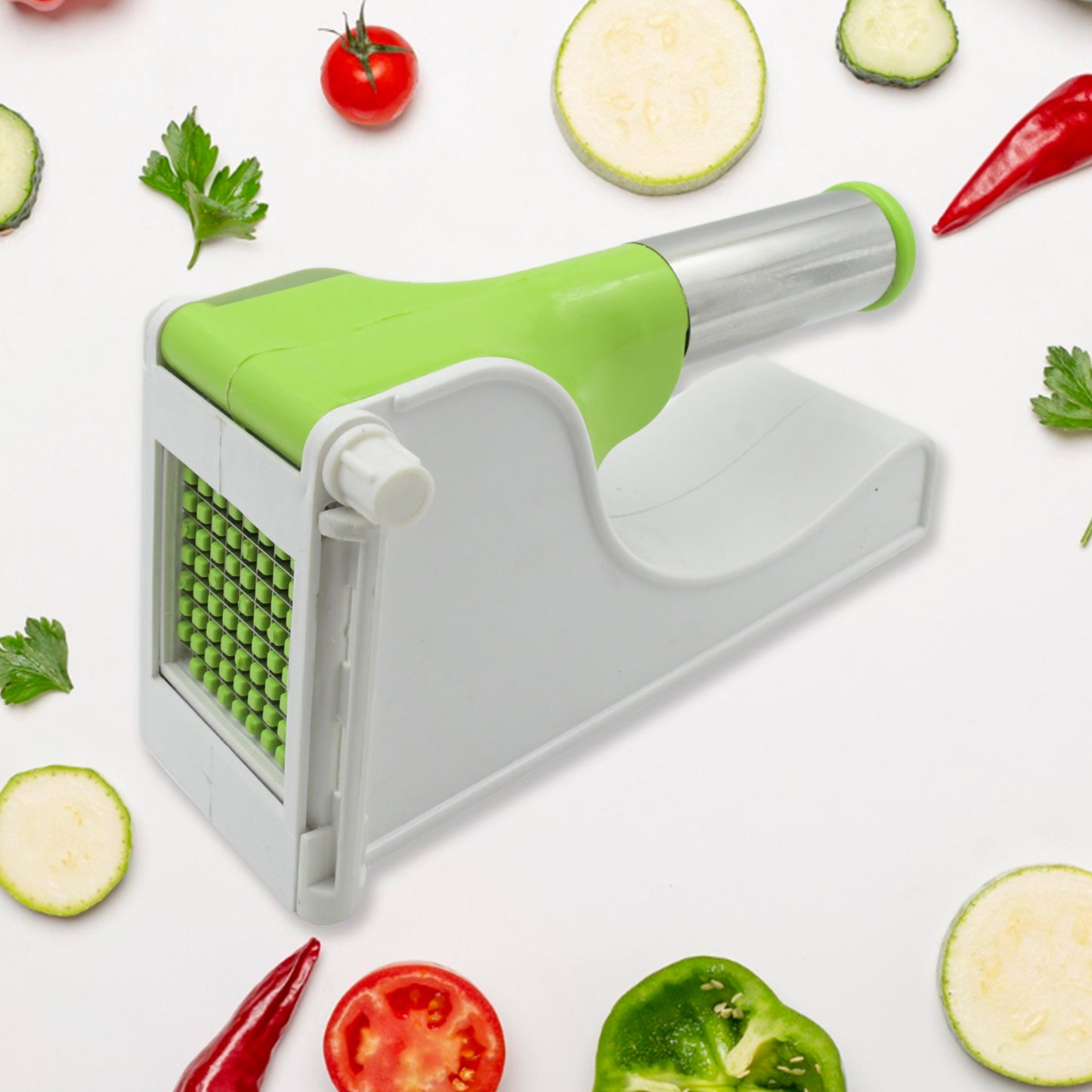 French Fry Potato Chipser – Virgin Plastic Slicer with Container