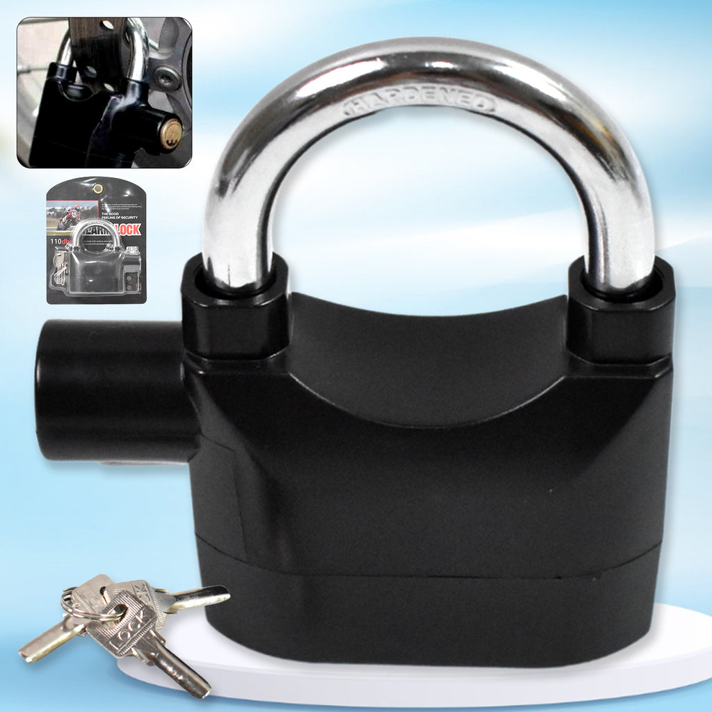 Side view of plastic waterproof siren alarm padlock