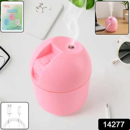 Compact white USB mini air humidifier with visible mist output