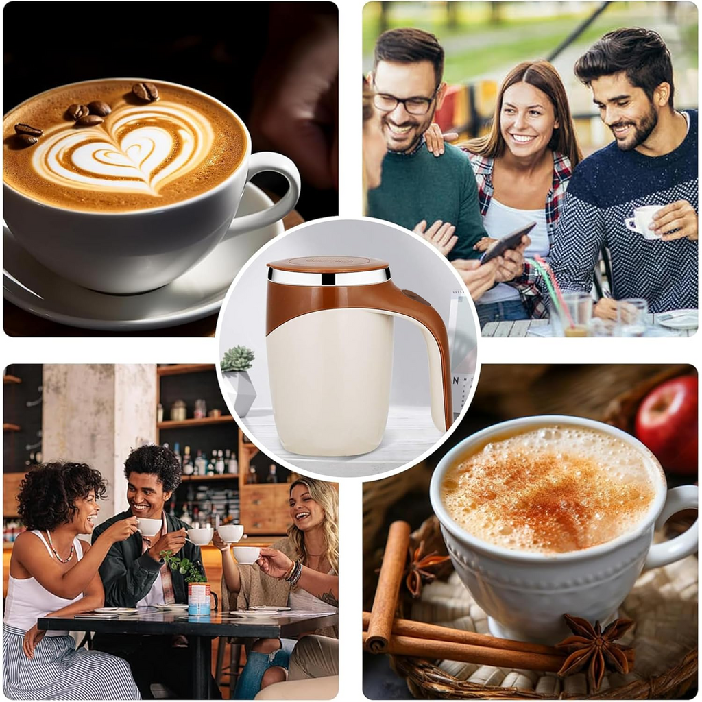 Electric Magnetic Stirring Mug side angle