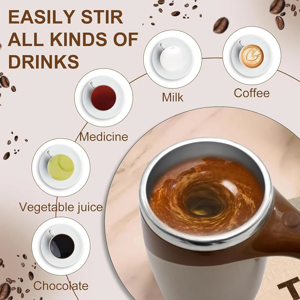 Electric Magnetic Stirring Mug showing stirring in action