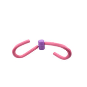 Pink and purple thigh exerciser on a white background.