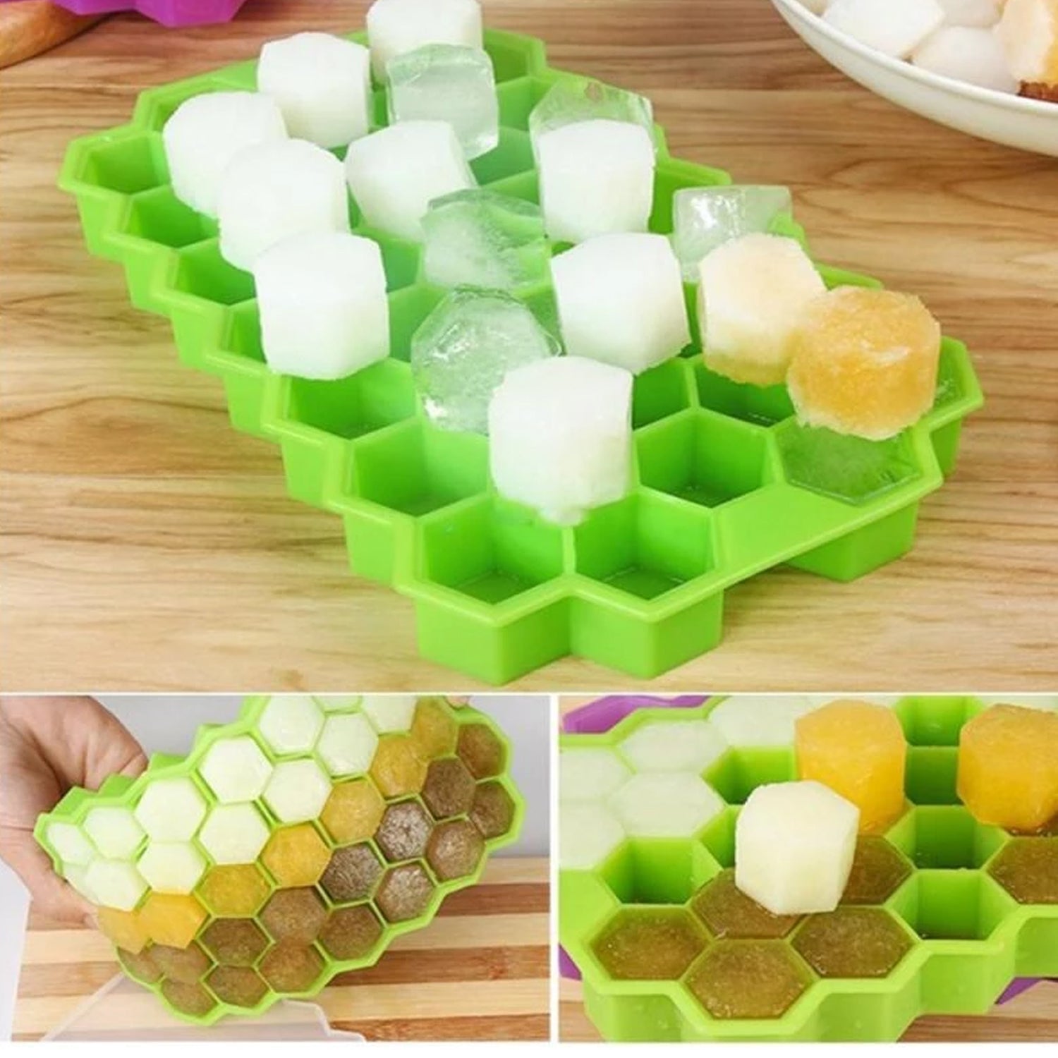 Silicone Ice Cube Tray – 32 Cavity, Easy-Release, Multicolor Mould