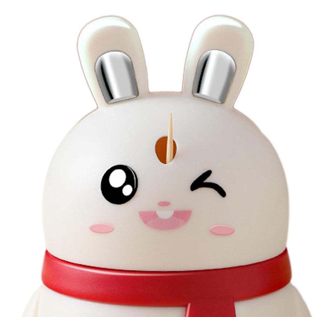 Another perspective of the red rabbit toothpick dispenser, showing its smooth finish.