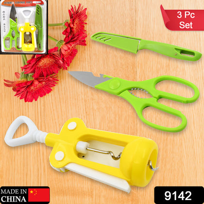 9142 Kitchen Knife and Scissor Set with Stainless Steel Blades