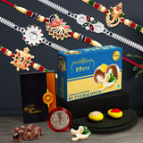 Rakhi Gift Box for Brother – Fancy Rakhi & Choco Treats | Wukusy