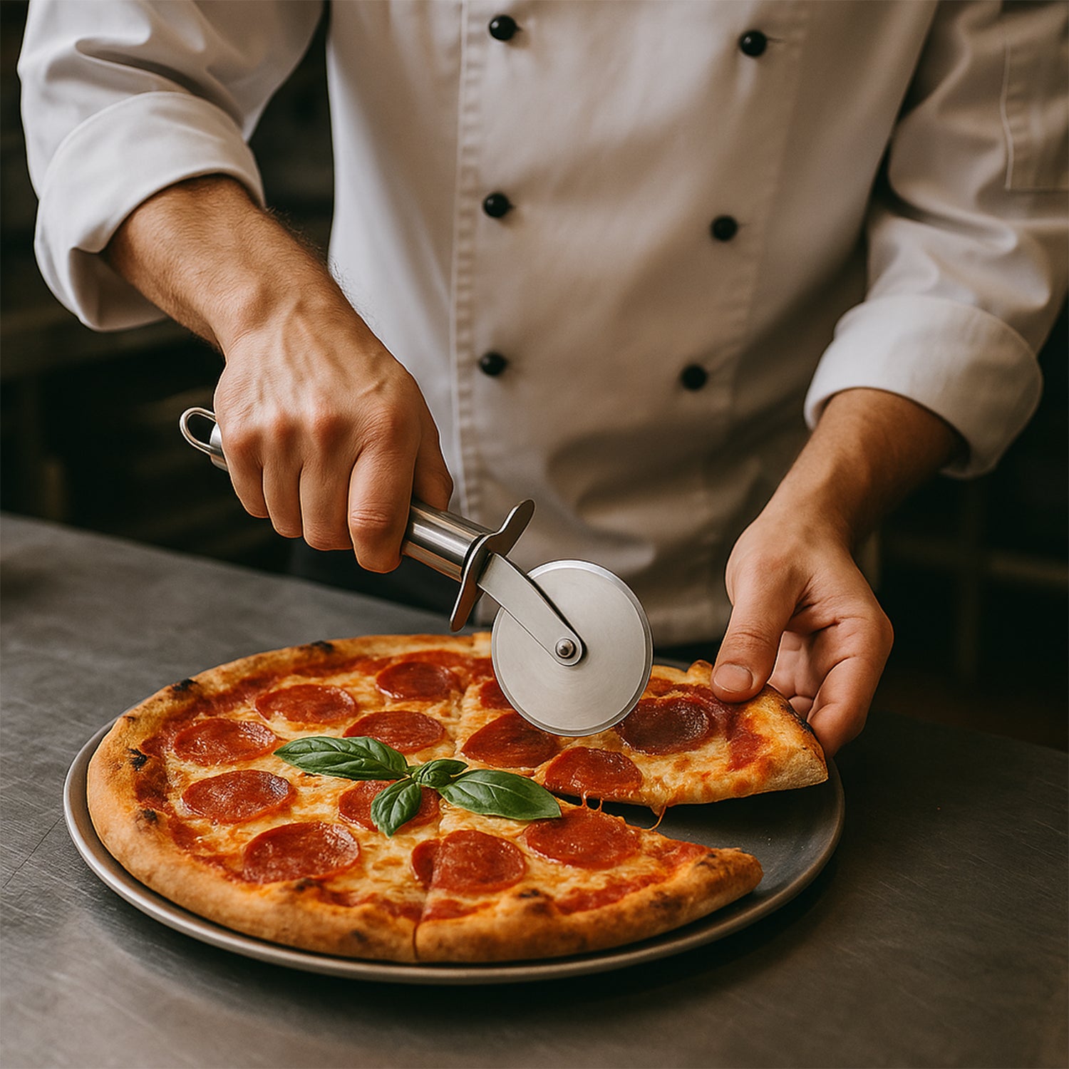 Multipurpose pizza wheel for pastries & flatbreads