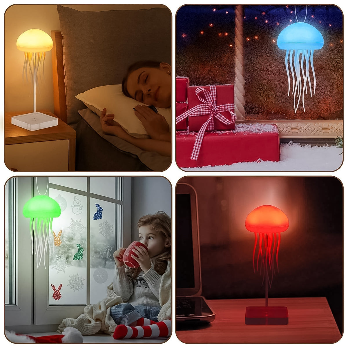 Close-up of jellyfish mood light on a table