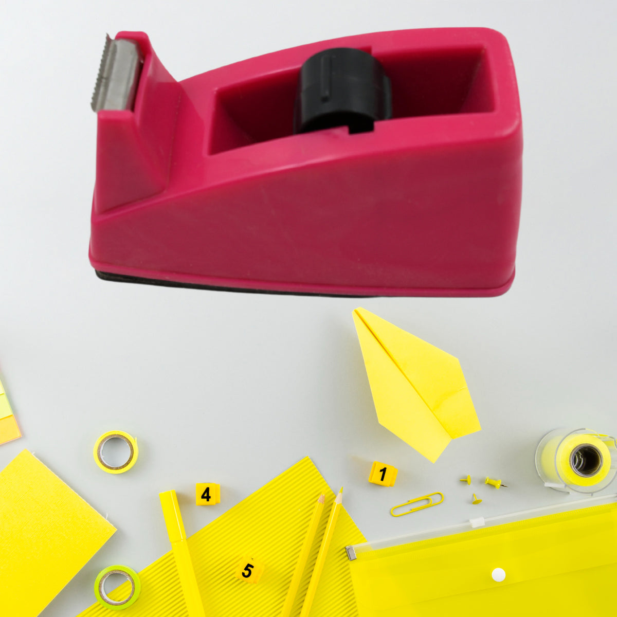 Close-up of serrated blade on the tape dispenser for clean cuts