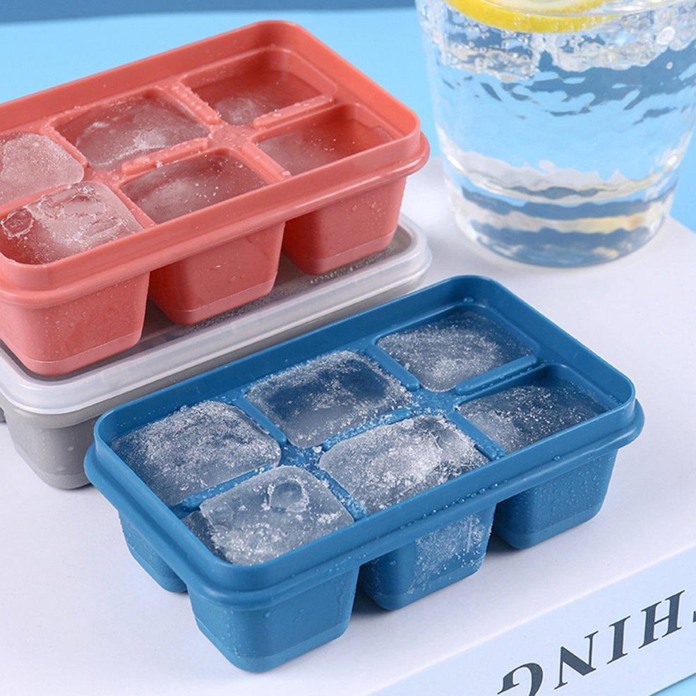 6-Grid Silicone Ice Cube Tray – Reusable Ice Maker for Home Kitchen & Beverage Use