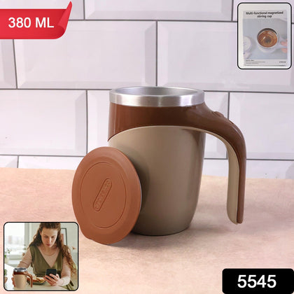 Electric Magnetic Stirring Mug stainless steel front view