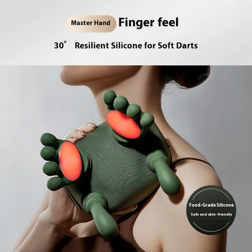 Close-up of finger-shaped pressure nodes on massager