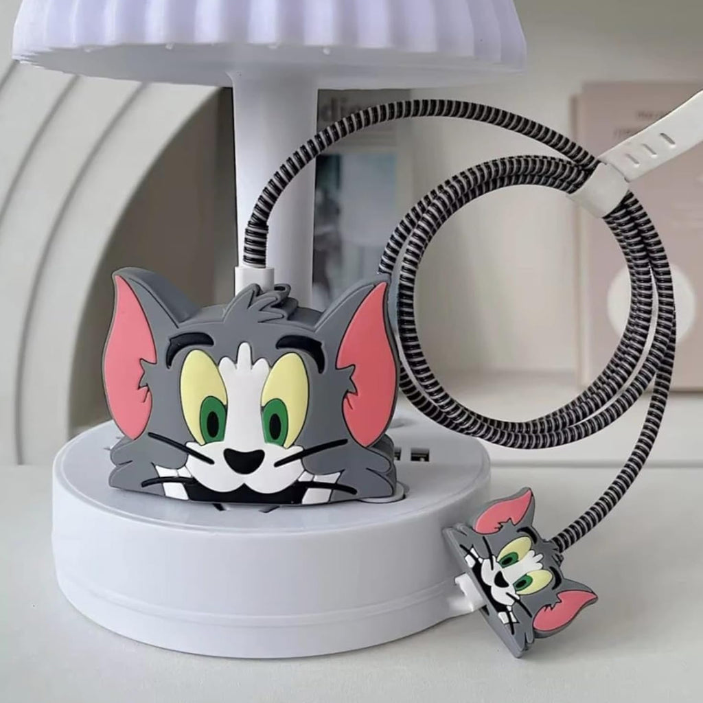 Cartoon Silicon Charger Case Cover angled view