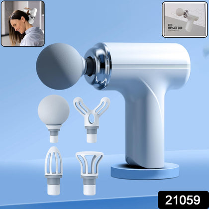 Electric massage gun with multiple interchangeable heads