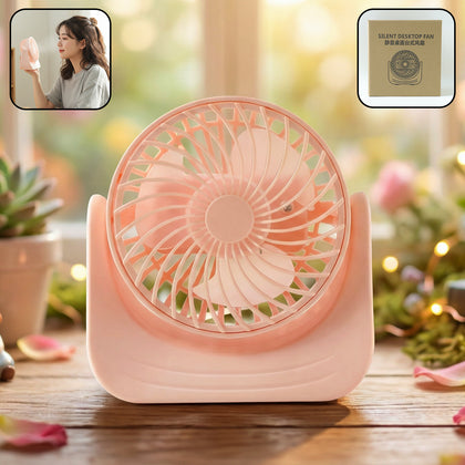 Silent desktop mini fan, plug & play design