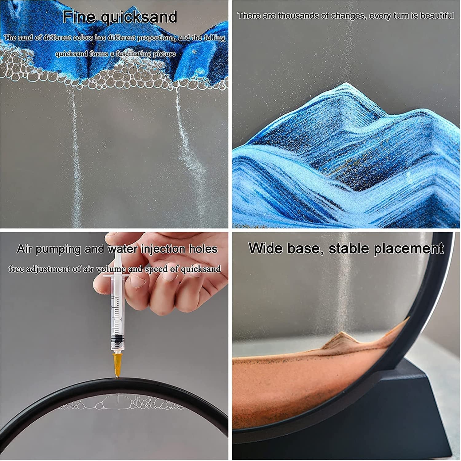 3D Moving Sand Art Frame – Liquid Motion Deep Sea Sandscape for Home & Office Decor (1 Pc)