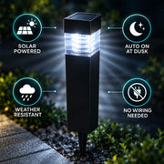 Solar Led Garden Pathway Light With Ground Stake And Ribbed Diffuser (1 Pc)