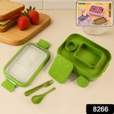 Magic Lunch Box with Leakproof Compartments & Spoon-Fork Set