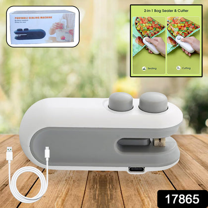 2-in-1 portable mini bag sealer and cutter device