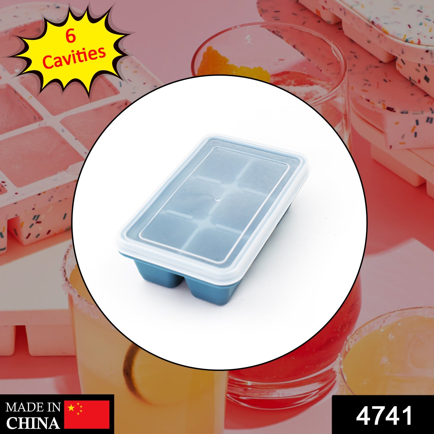 6-Grid Silicone Ice Cube Tray – Reusable Ice Maker for Home Kitchen & Beverage Use
