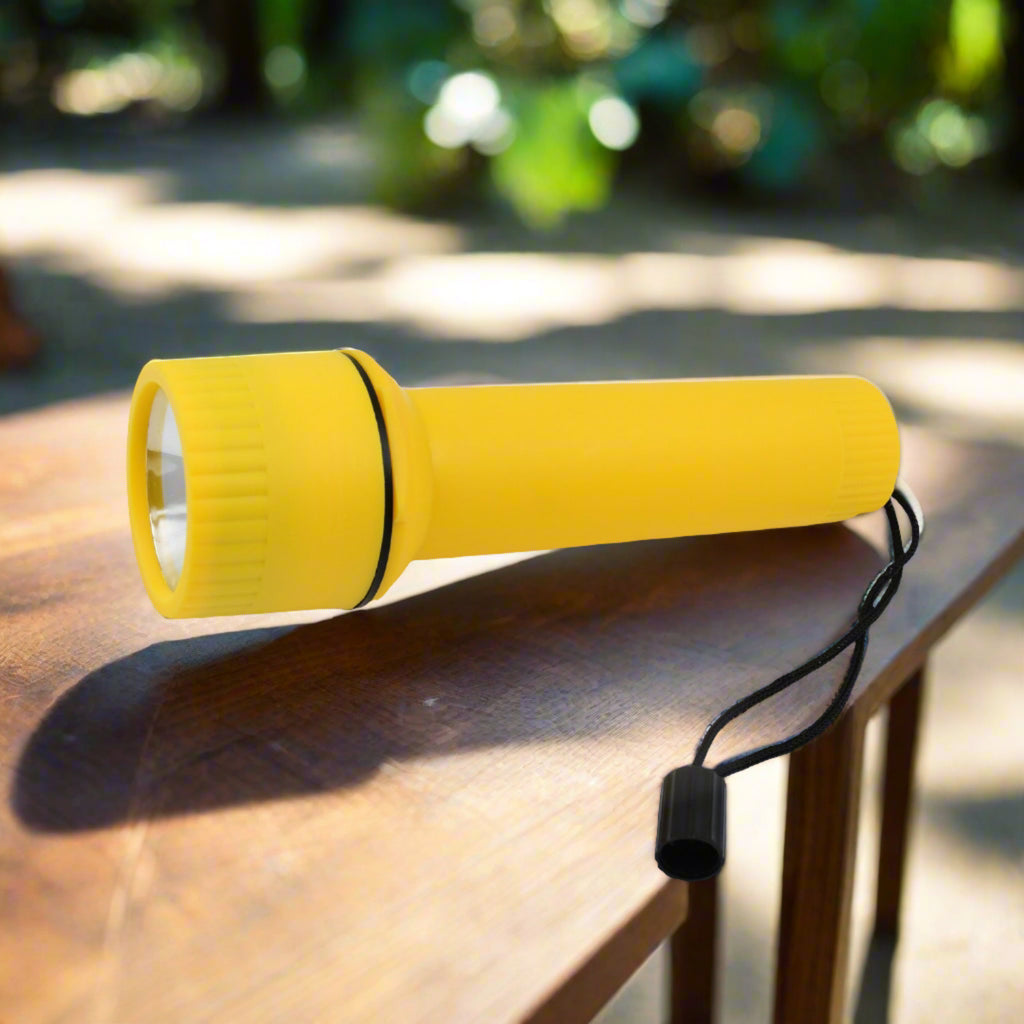 Side view of the portable LED flashlight torch