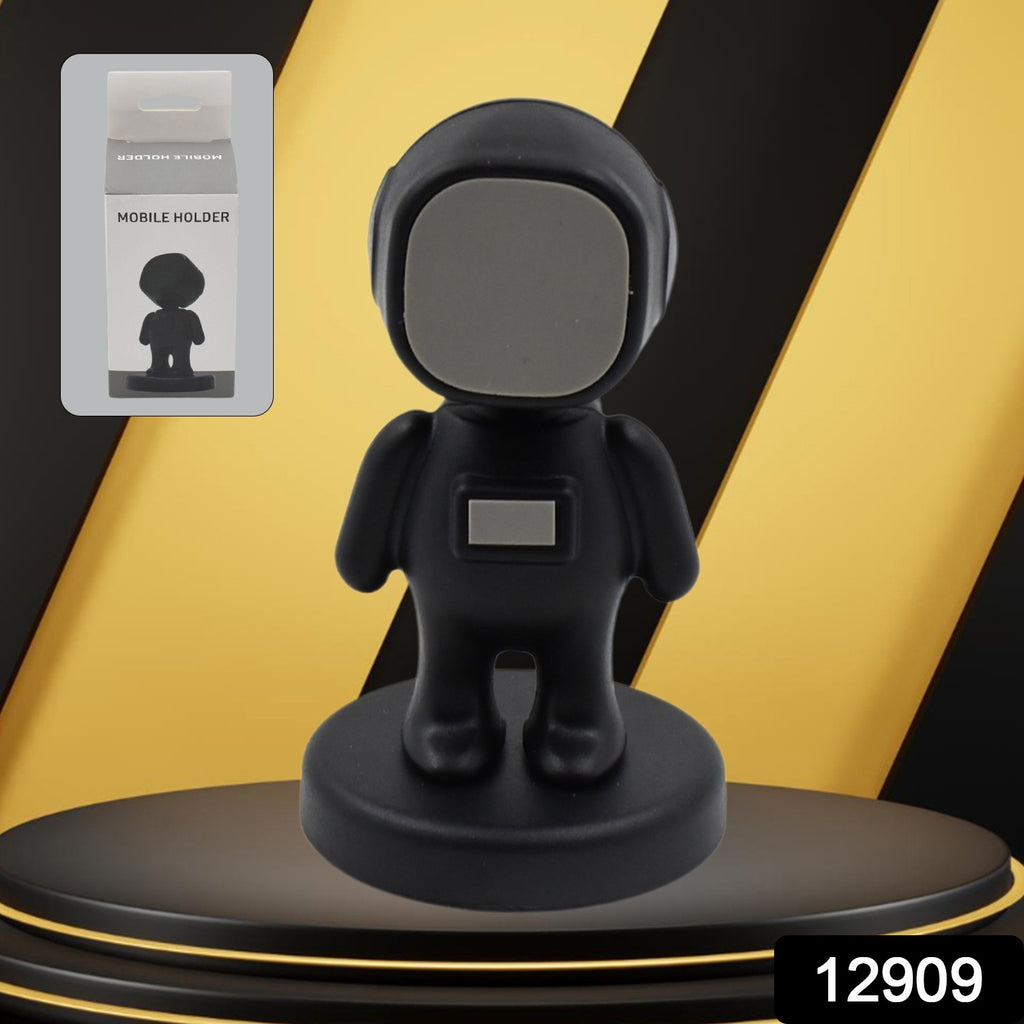 Close-up of magnetic car phone holder astronaut design