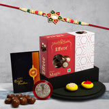 Flower Rakhi Set With Chocolate Magic 32gm - Raksha Bandhan Gift