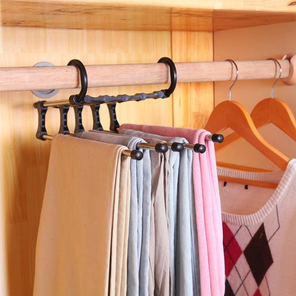 Adjustable Trouser Pants Hanger Organizer – Space-Saving Wardrobe Rack