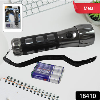 Durable aluminium LED torch with rubber grip