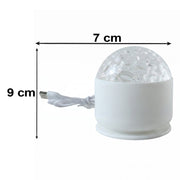White dome projection light with a clear textured top, showing dimensions of 7 cm width and 9 cm height.