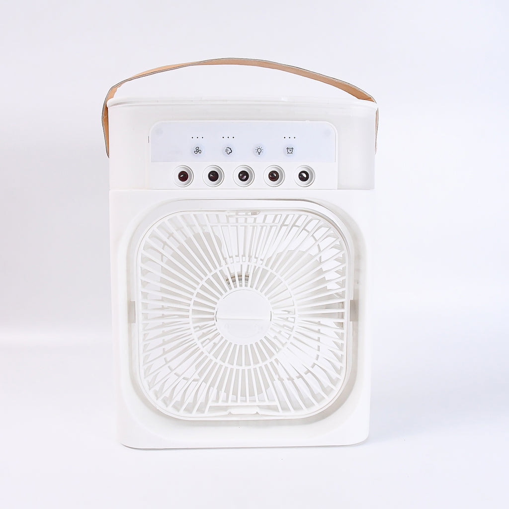 Compact personal air cooler fan providing a refreshing breeze