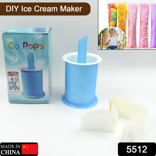 Homemade Popsicle Maker – Manual Ice Cream Mold with 20 Packing Bags, DIY Reusable for Kids & Adults