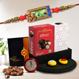 Rakhi Set with Silver Color Pooja Coin & Greeting Card