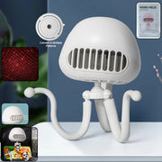 Portable mini projector fan with flexible tripod stand