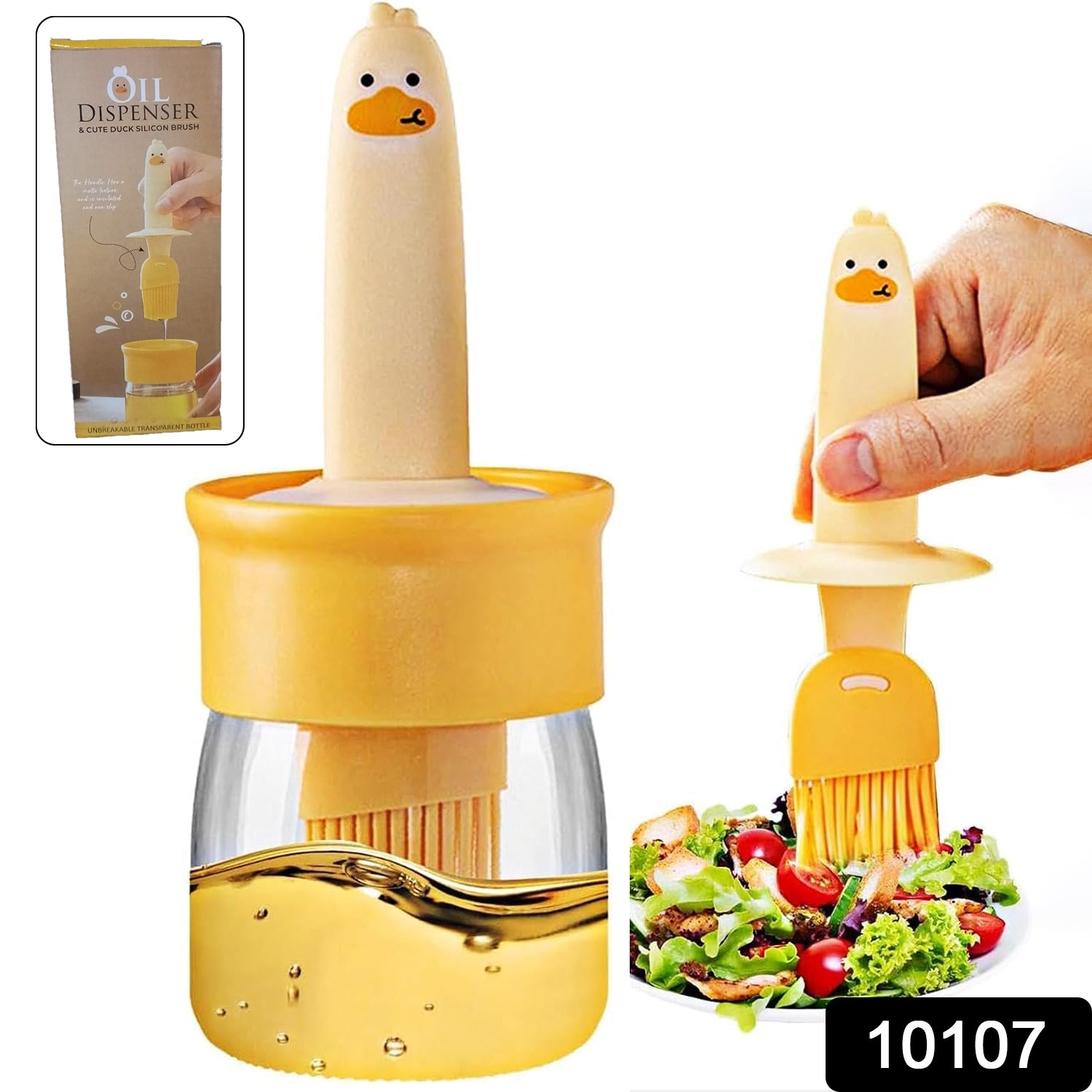 2 In 1 Oil Dispenser Bottle With Silicone Basting Brush – Kitchen Set