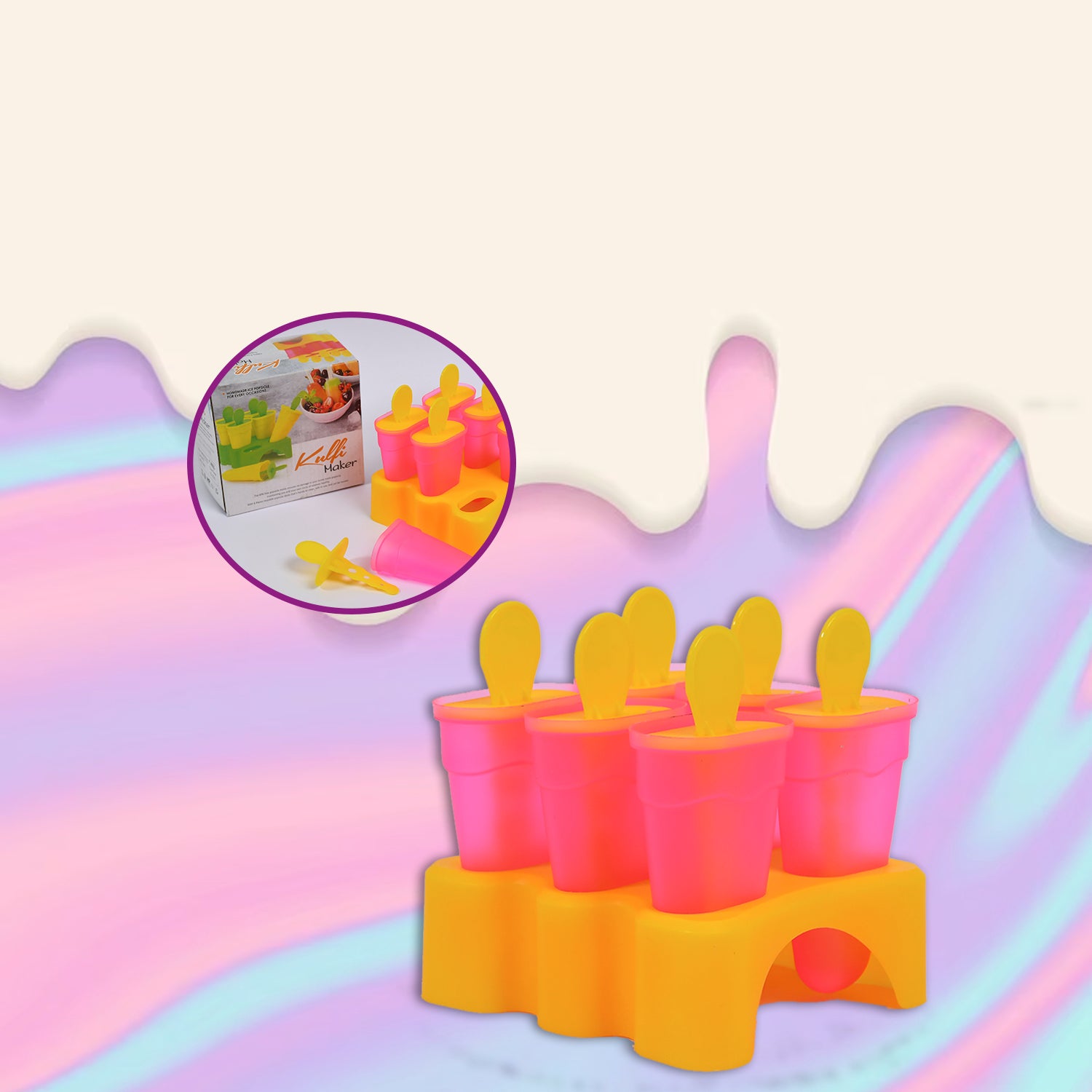Kulfi Mould Set – 6-Piece Homemade Kulfi Maker for Freezer Use