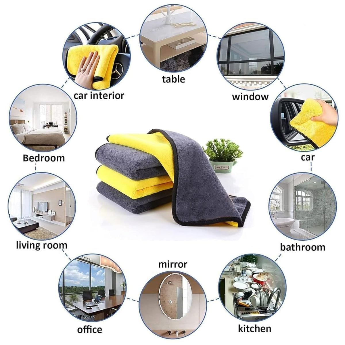 The entire car cleaning kit laid out, ready for detailed interior and exterior maintenance.
